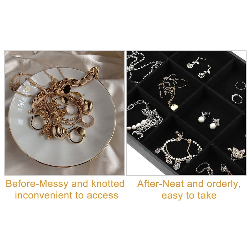 12 Grid Jewelry Tray Stackable for Rings Earrings Necklace Bracelet