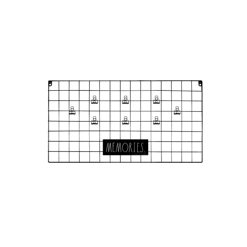 Rae Dunn Wire Grid Photo Holder with Clips - "MEMORIES"