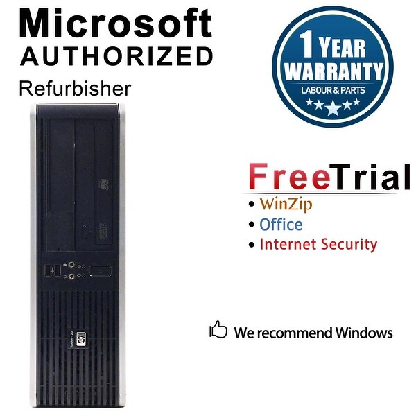 HP DC5800 Desktop Computer SFF Intel Core 2 Duo E6550 2.33G 4GB DDR2 1TB Windows 7 Pro 1 Year Warranty (Refurbished) - Silver