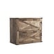 preview thumbnail 9 of 7, Barn Door Wooden 2 Drawers With Lock 25.79"H