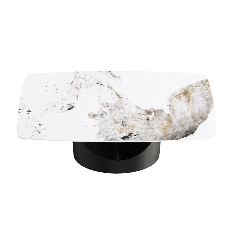 71'' Modern Artificial Marble Dining Table with Carbon Steel Base