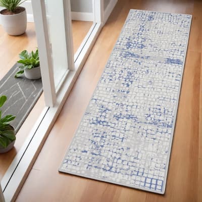 Fodo Power Loomed Abstract Modern Stain Resistant Area Rug By HomeRoots - 72' X '24' X '0.39