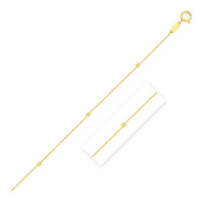 Bead Links Pendant Chain Necklace in 14k Yellow Gold (1.5mm)