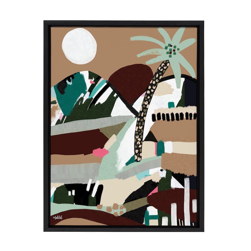Kate and Laurel Sylvie Warm Offbeat Framed Canvas by Inkheart Designs