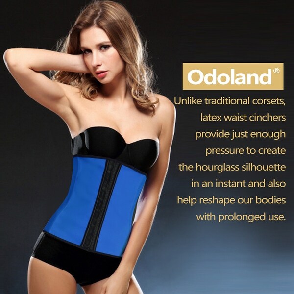 Women Body Shaper Latex Sport Girdle Waist Training Corset Waist Shaper Underbust Shapewear Size XL Blue