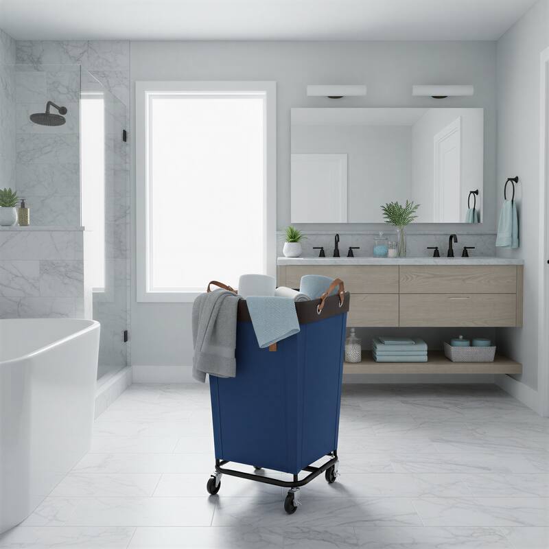 160L Laundry Hamper With Wheels, Large Clothes Laundry Basket With Steel Frame for Home, Closet, Dorm, Bathroom, Laundry Room