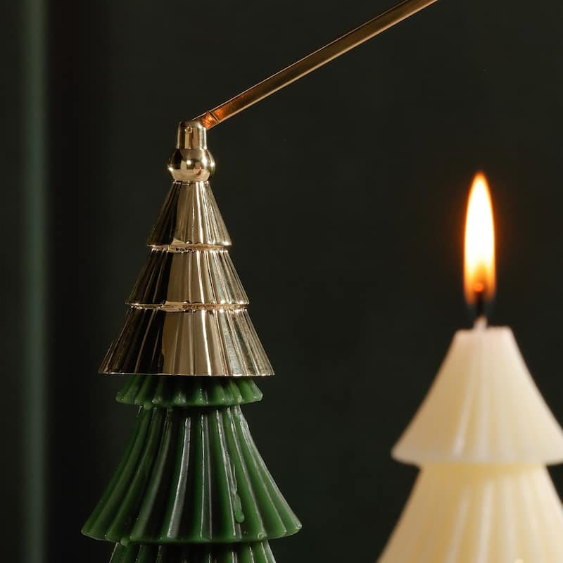 Christmas Rippled Tree Design Brass Candle Snuffer
