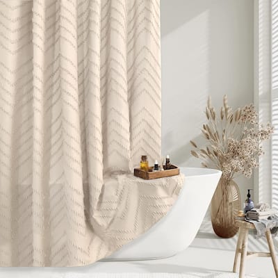 Boho Shower Curtain Modern FarmhouseBohemian Chic Tufted Chevron