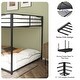 preview thumbnail 3 of 13, Full over Full Metal Bunk Black for Kids and Adult, Low Profile and Easy Climbing with Stable Ladder