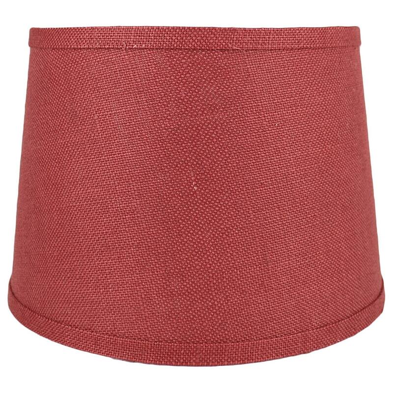 French Drum Burlap Lampshade, 12" to 16" Bottom Size - 12" - Burgundy
