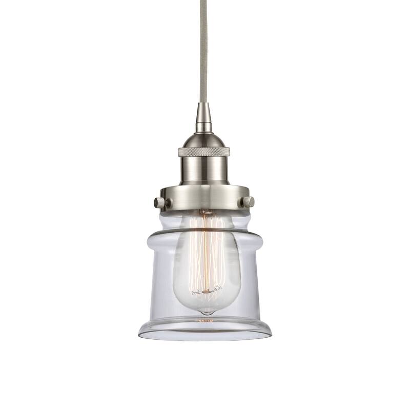 Innovations Lighting 616-1PH-9-5 Canton Pendant Canton 5" Wide Mini - Brushed Satin Nickel / Clear