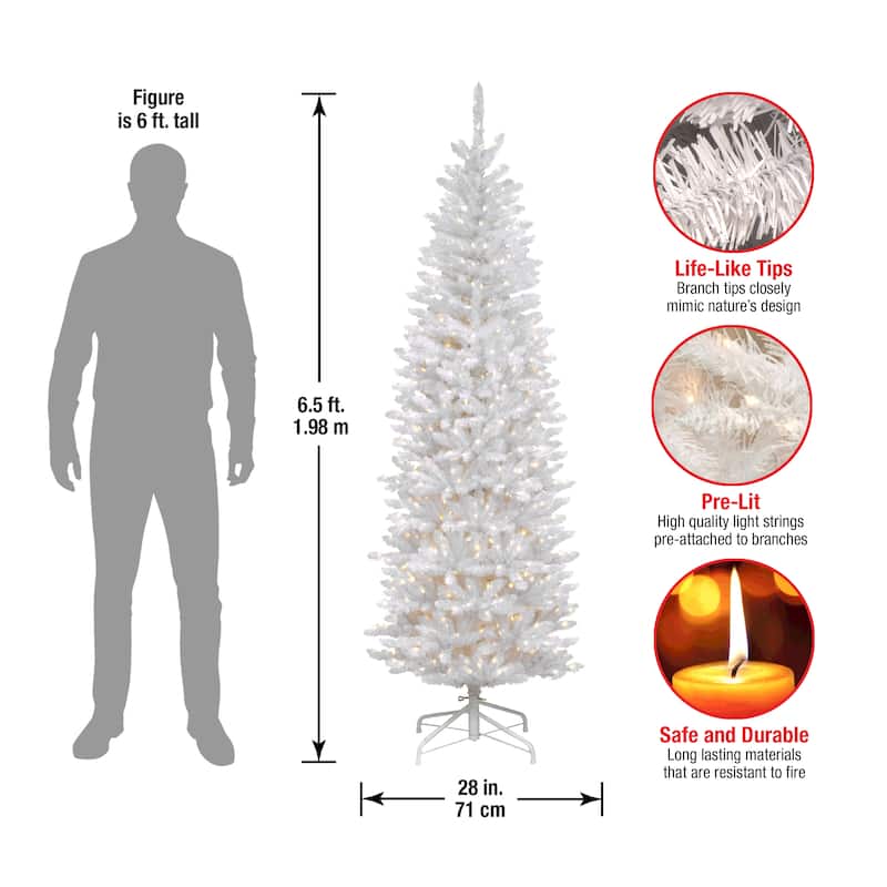 National Tree Company 6.5 ft. Pre-strung White Fir Pencil Tree - 6.5 Foot