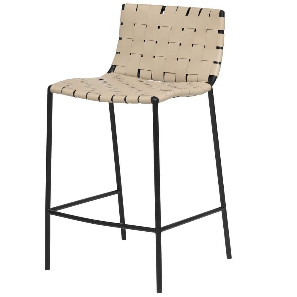 Soho Mid-century Modern Leather Weave Bar Stool (26-inch/ 30-inch) (Single)