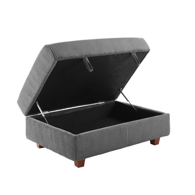 41" Wide Upholstered Ottoman With Storage