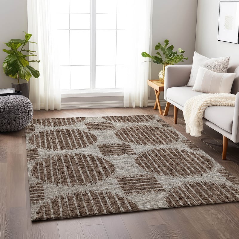 Premium Washable Super Soft Contemporary Geo Mayfield Rug - Brown - 2' 6" x 3' 10" - Rectangle