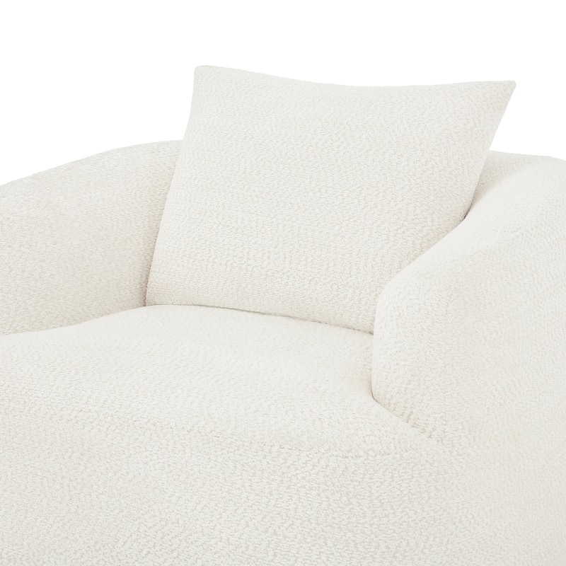 Chenille Swivel Accent Chair with Pillow