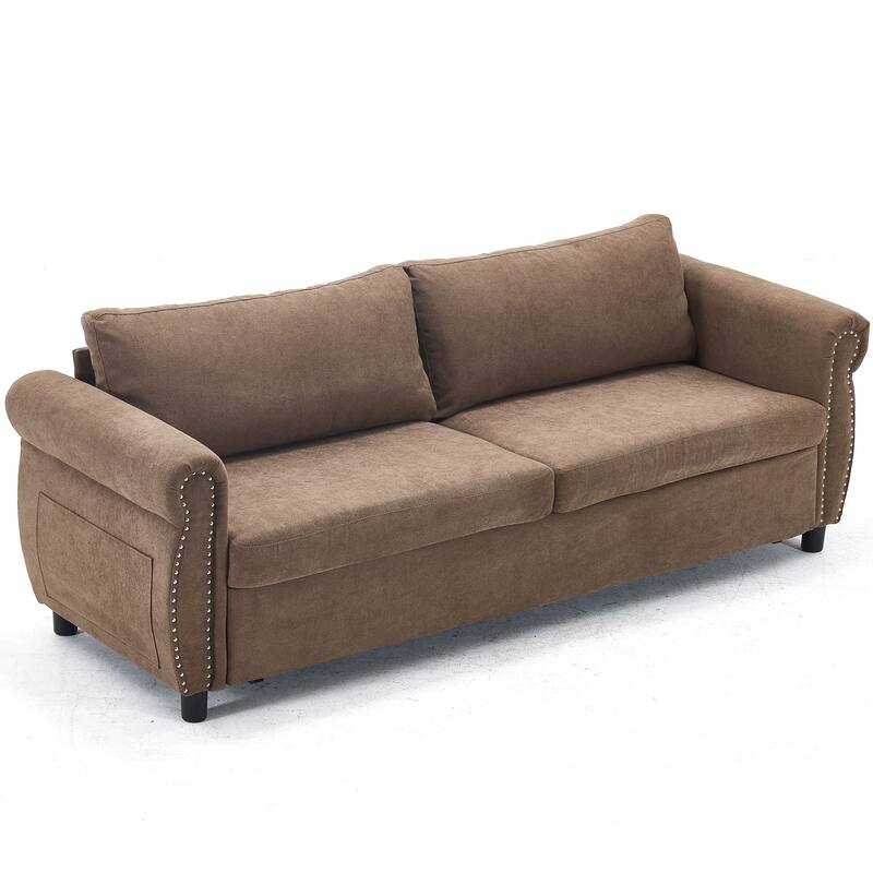 80.7-inch 2-in-1 Sofa Bed with Queen Mattress