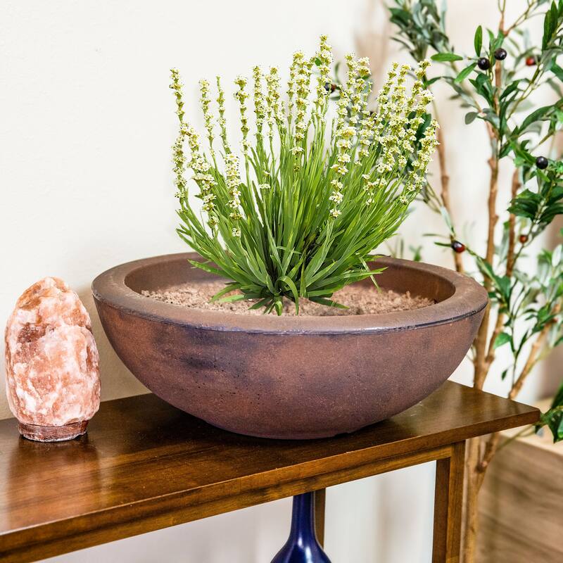 Sunnydaze Percival Outdoor Double-Walled Flower Pot Planter - 20.75" - Rust