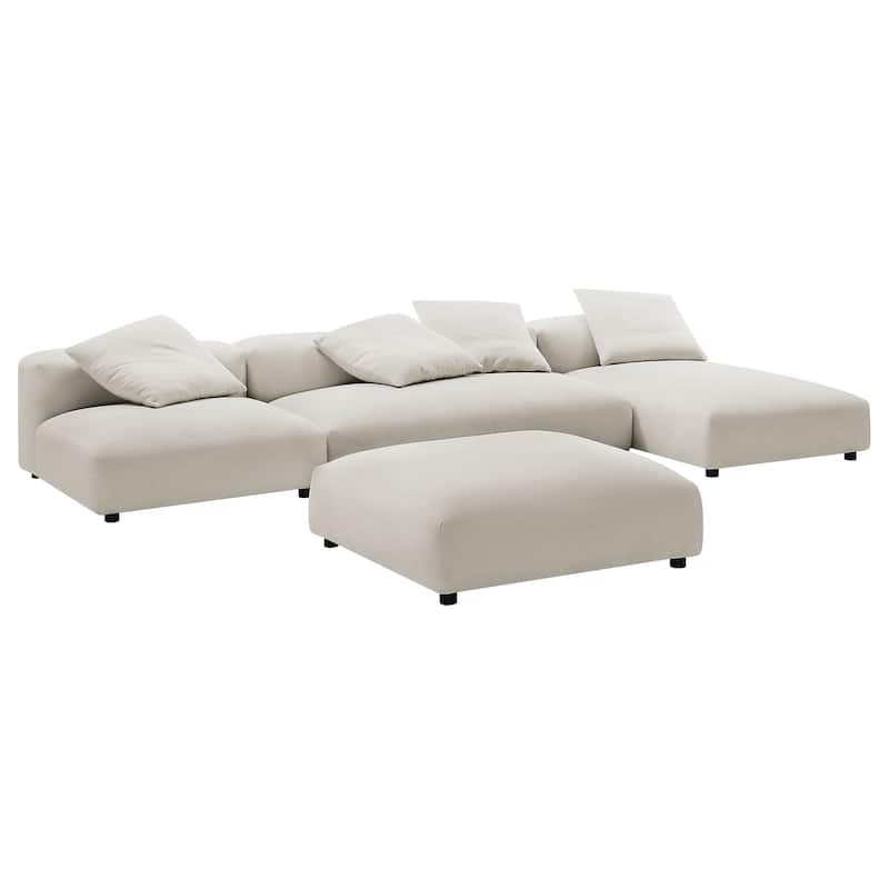 Solace 4-Piece Modular Upholstered Fabric Sectional Sofa