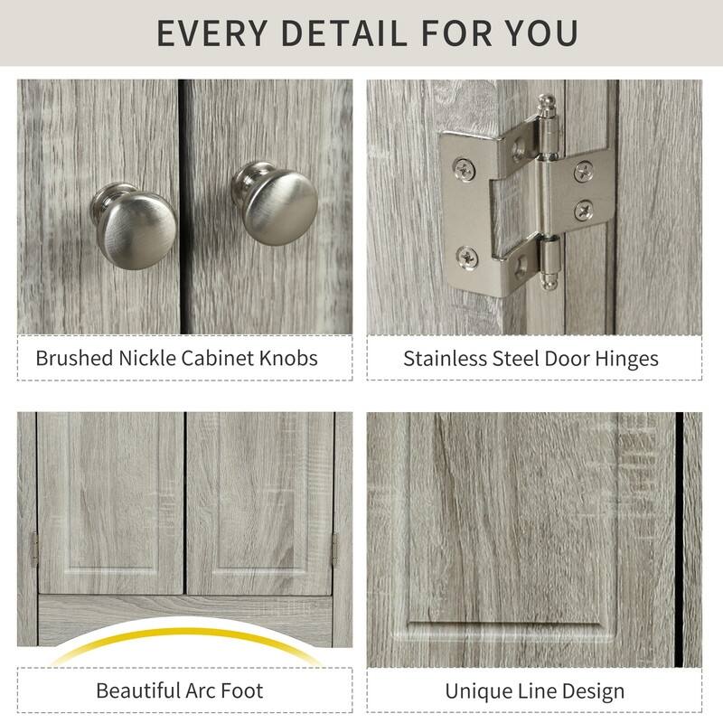 Bathroom Storage Cabinet with Adjustable Shelves, Triangle Bathroom Storage Cabinet, Freestanding Floor Cabinet