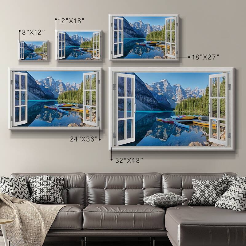 Banff Canoe Premium Gallery Wrapped Canvas - Ready to Hang