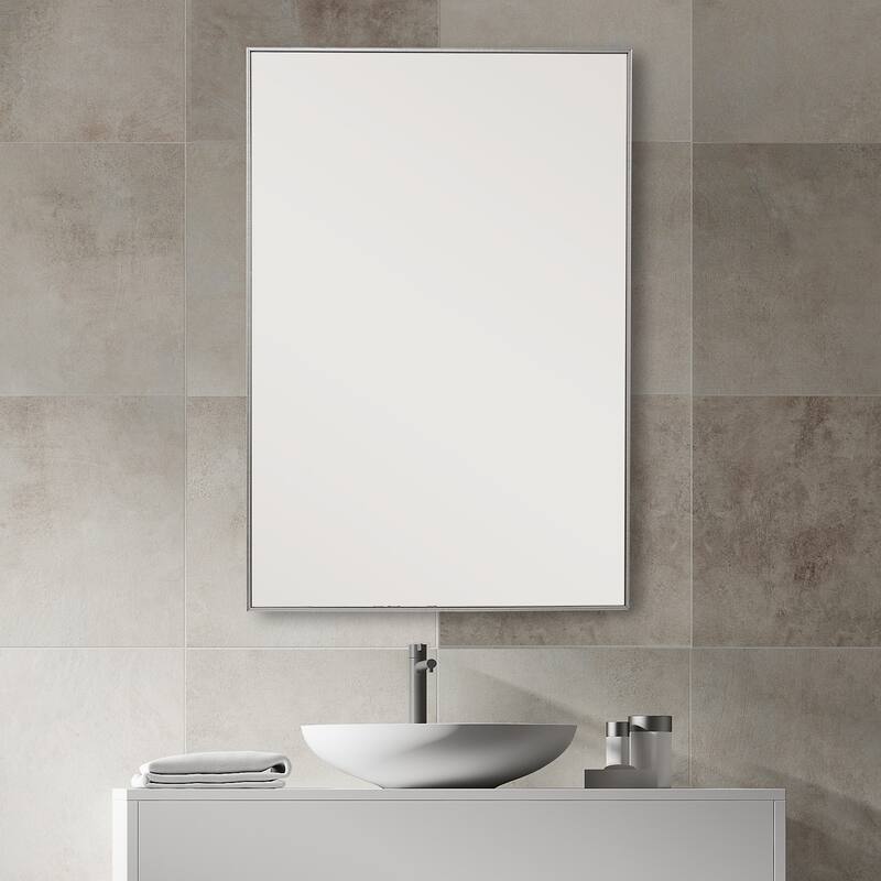Copper Grove Thin Framed Rectangular Wall Mirror