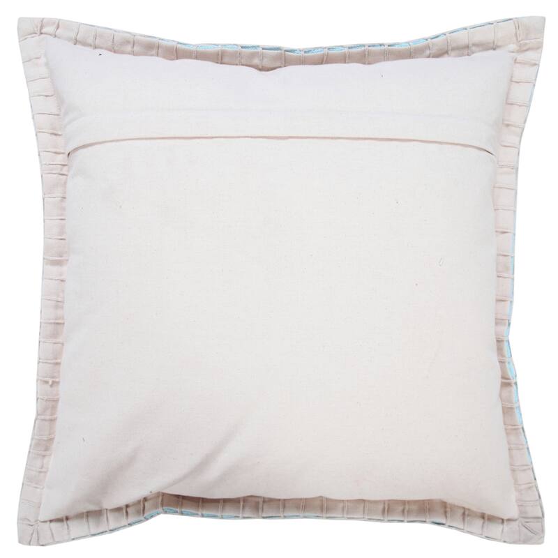 HomeRoots 20" X 20" Light Blue 100% Cotton Zippered Pillow