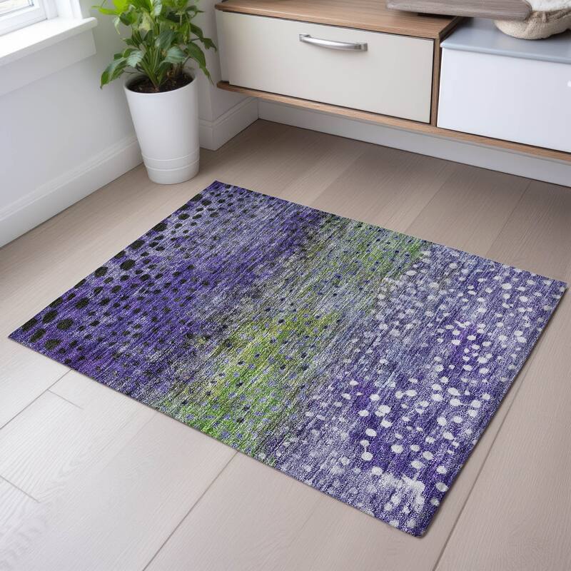 Premium Washable Super Soft Contemporary Ombre Mayfield Rug - Purple - 1'8" x 2'6"