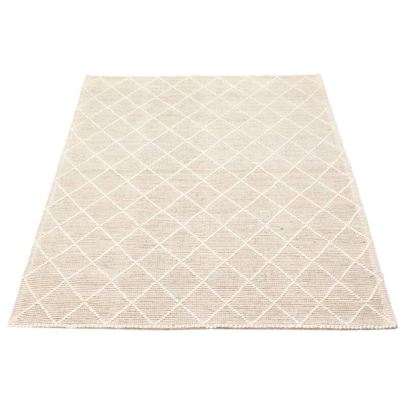 ECARPETGALLERY Braid weave Sienna Grey Wool Rug - 5'3 x 7'3