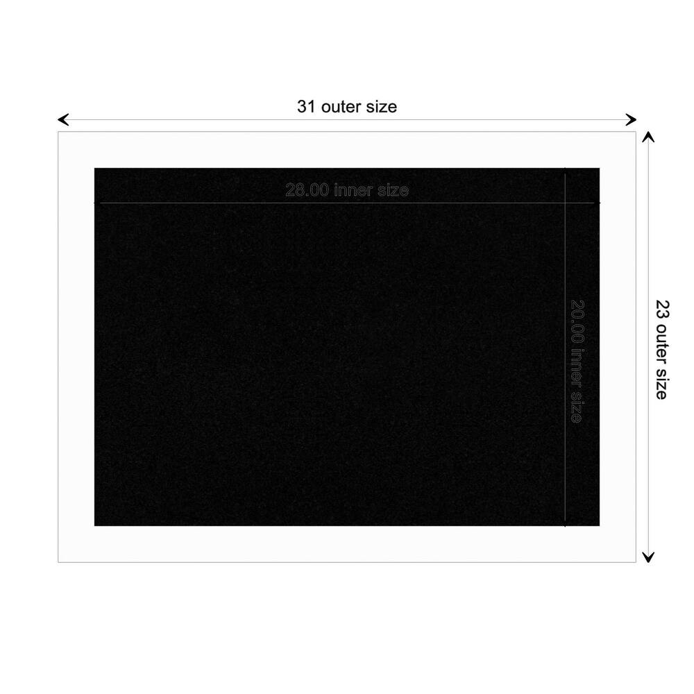 Basic White Narrow Wood Framed Black Corkboard Bulletin Board