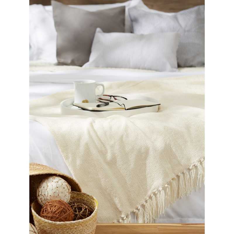 DII Soft Denim Blue Chenille Throw