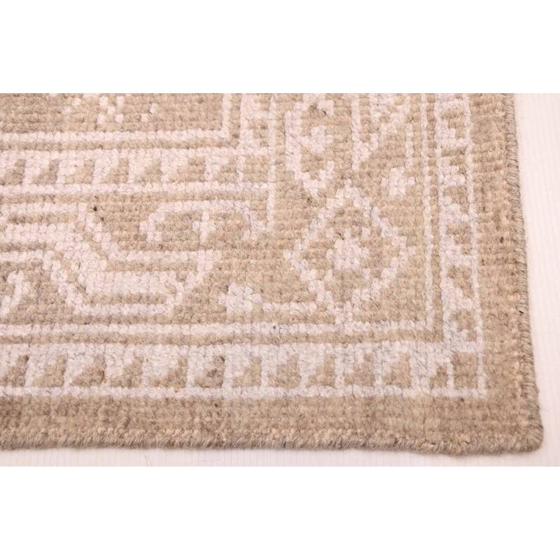 ECARPETGALLERY Hand-knotted Tangier Khaki Silk, Wool Rug - 5'3 x 7'8