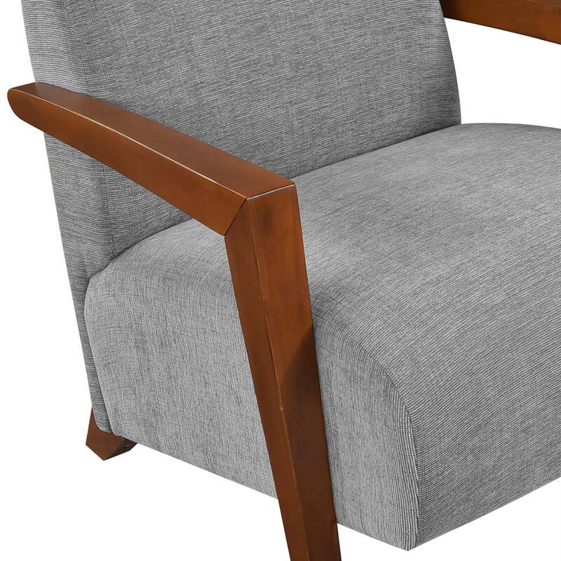 Lyle 28.5" Chenille Accent Chair - Chestnut Finish Solid Wood Frame