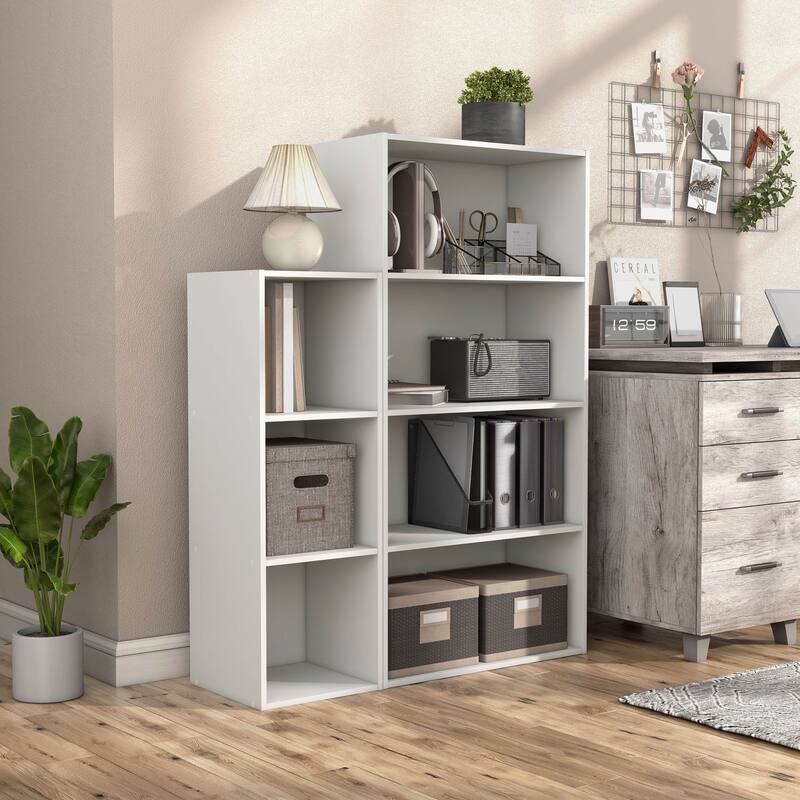 DH BASIC Modern Wood Customizable Stackable Storage Organizer - Cube Shelves, Drawer Cabinet, Bookcase with Doors by Denhour