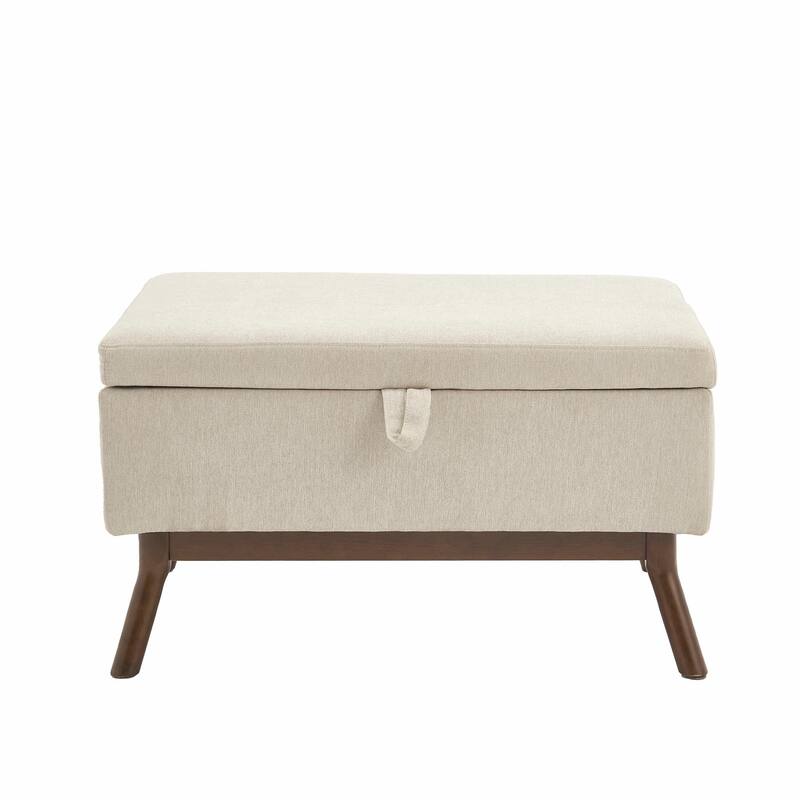 Mid-Century Modern Square Coffee Table with Storage Bench