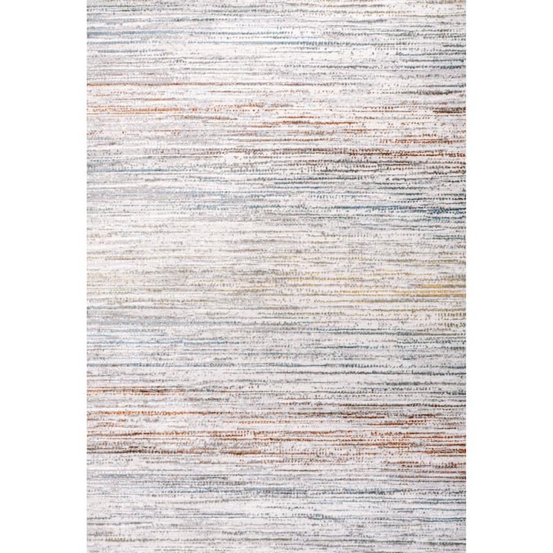 JONATHAN Y Slant Modern Strie' Area Rug - 8 X 10 - Gray/Blue/Orange