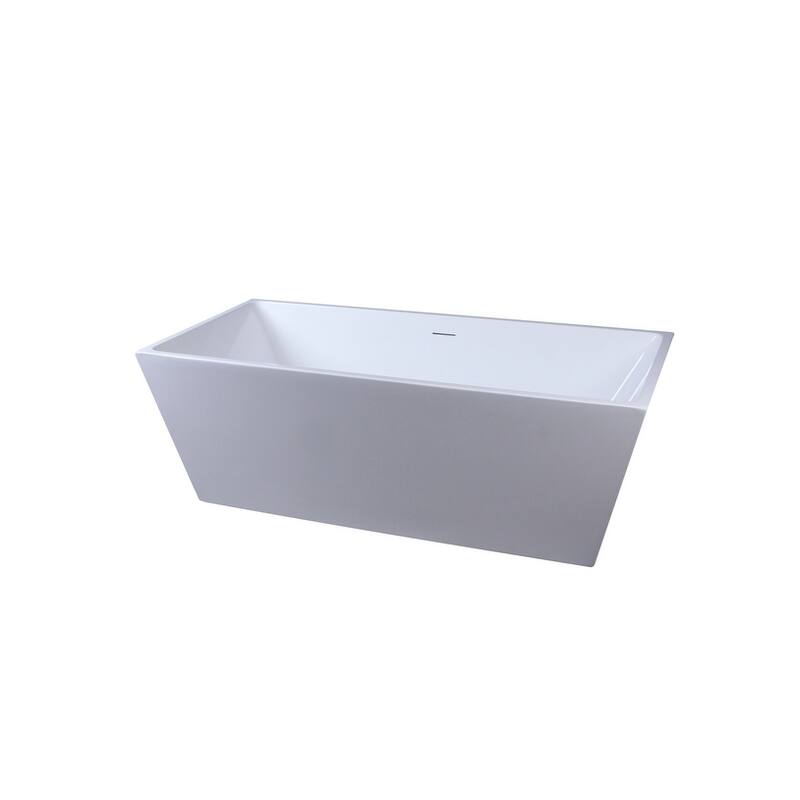 Timothy Soaking Rectangular Bathtub in Glossy White