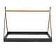 preview thumbnail 7 of 6, Full Size Tent Kids Bed Frame with Triangle Structure and Safety Rails, Black+Brown