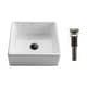 preview thumbnail 17 of 17, Kraus Elavo 15 inch Square Porcelain Ceramic Vessel Bathroom Sink White w/ Oil Rubbed Bronze Pop Up Drain