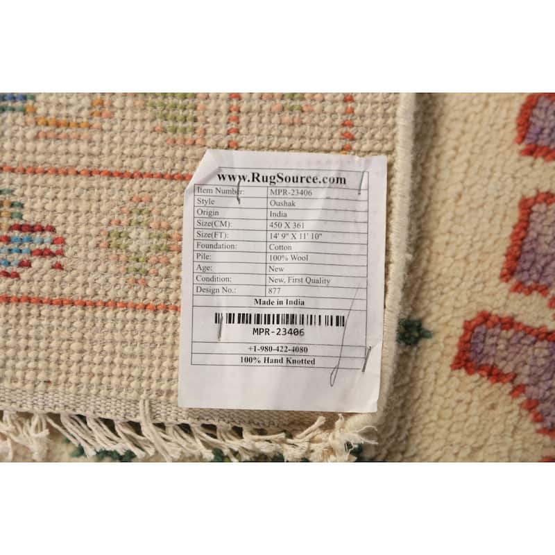 All-Over Floral Oushak Oriental Large Area Rug Handmade Wool Carpet - 11'10" x 14'9"