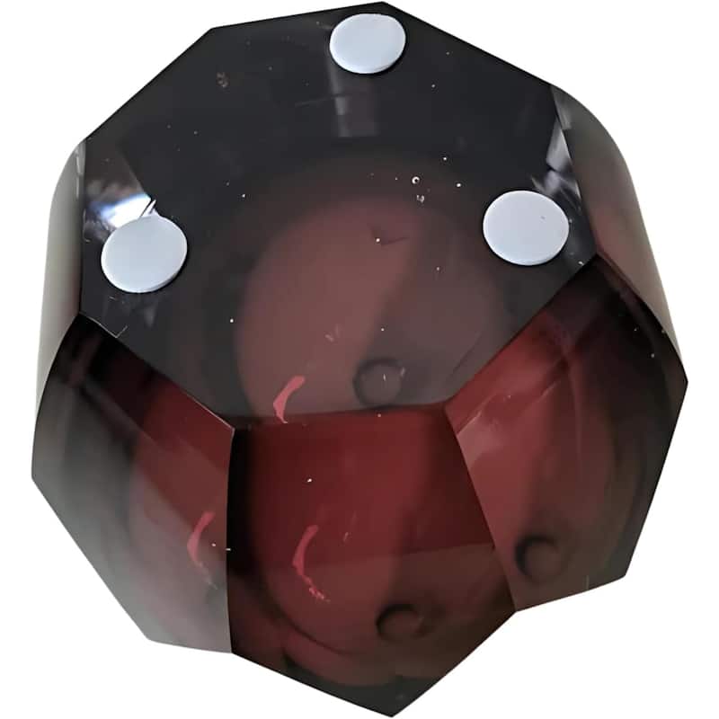 Elegant Plum Cut Glass Vase with Faceted Base Modern Decor Accent Art