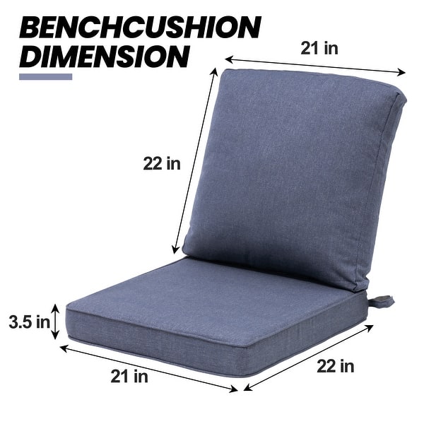 dimension image slide 7 of 14, 21 W x 22 D in. Deep Seat Outdoor Cushion Set by Crestlive Products