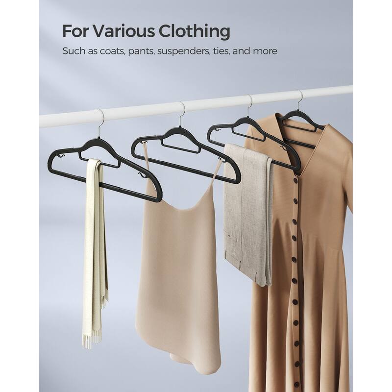 Multi-Purpose Clothes Hangers with Anti-Slip Rubber Grips Space-Saving Frame and Hook Rotation