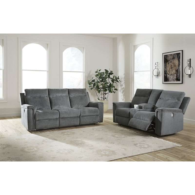 Signature Design by Ashley Barnsana 2-Piece Upholstery Package - 86"W x 41"D x 40"H - Dark Gray