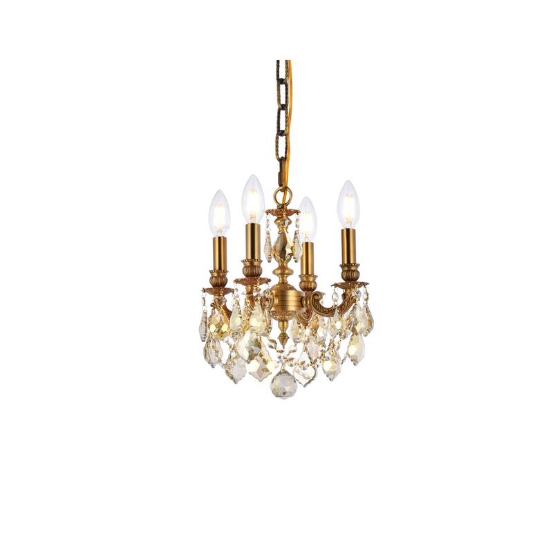 Fleur Illumination Collection Pendant D:10in H:10in Lt:4 French Gold Finish
