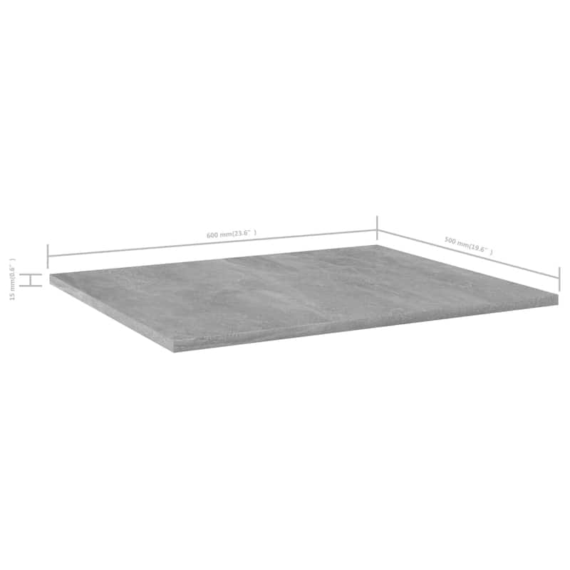 vidaXL Bookshelf Boards 4 pcs Concrete Gray 23.6"x19.7"x0.6" Chipboard