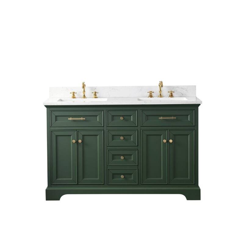 Sudio Design Thompson 54" Double Bathroom Vanity - 54-inch Double Sink - Evergreen