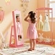preview thumbnail 6 of 18, Gymax Swivel Kids Jewelry Cabinet w/ Lights Full-Length Mirror &