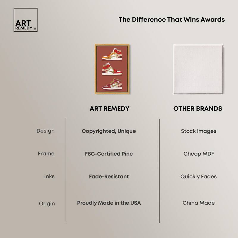 Sneaker Lineup Red Canvas by Art Remedy