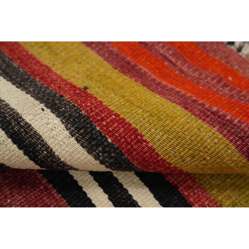 Hand Woven Oriental 100% Wool Carpet Southwestern Geometric Multi-Colored Kilim Area Rug - 7' 0'' X 4' 10''